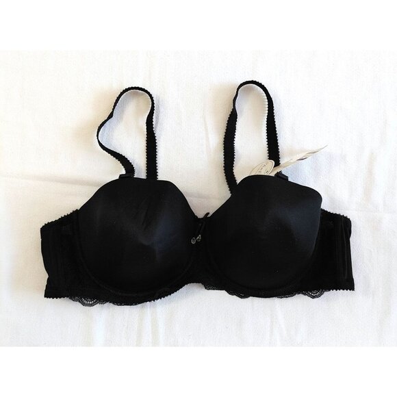 PARFAIT 61129 Women's Deep Plunge Molded Bra Size  44C Black Underwired NEW - Picture 1 of 5